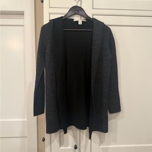Max Studio Charcoal Open Front Cardigan